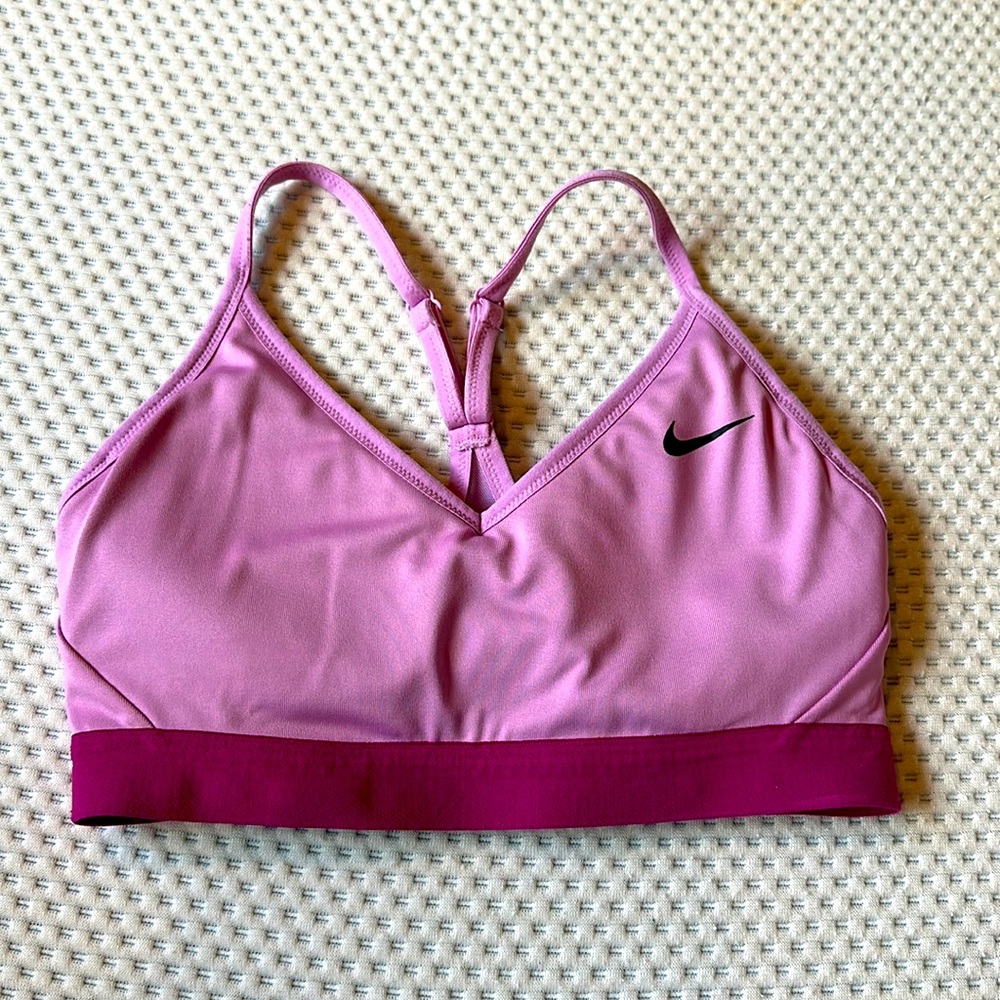 Two-toned pink Nike sports bra